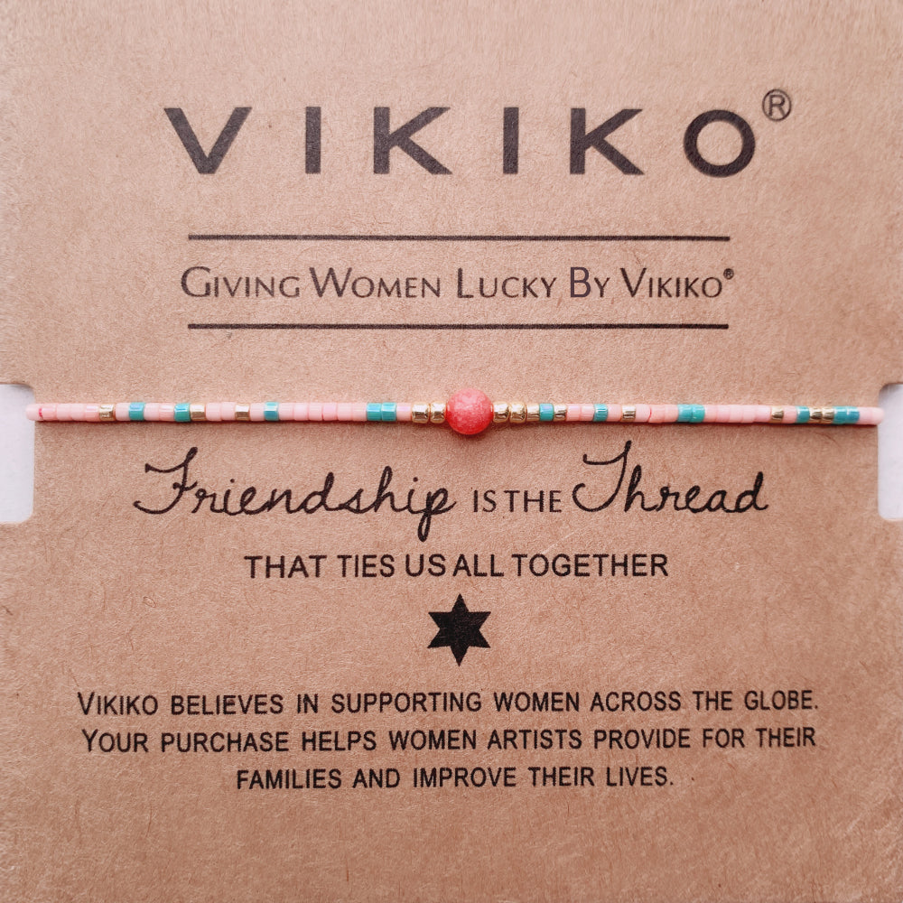 VIKIKO Rainbow Fabric Bracelet Set Jewelry for Women Freshwater Pearl Bracelet Miyuki Beads Bracelet Simple Dainty Bracelet