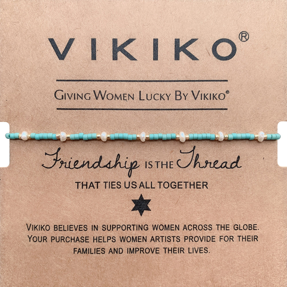 VIKIKO Rainbow Fabric Bracelet Set Jewelry for Women Freshwater Pearl Bracelet Miyuki Beads Bracelet Simple Dainty Bracelet