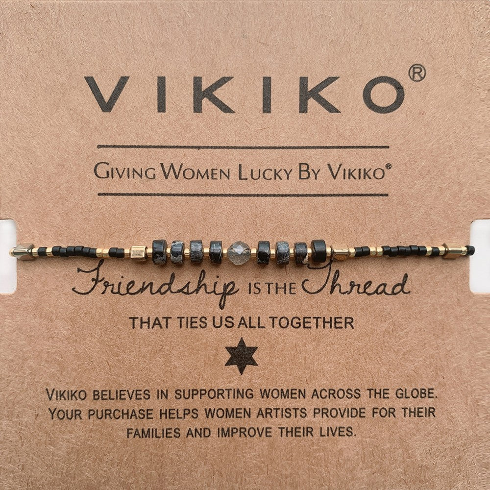 VIKIKO Natural Stone & Pearl Bracelets Miyuki Delica Beads Dainty Bracelet Set